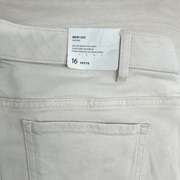 NEW J Jill Denim Jeans Women Size 16 Petite Cream Modern Slim Boot Cut Stretch - Picture 3 of 16
